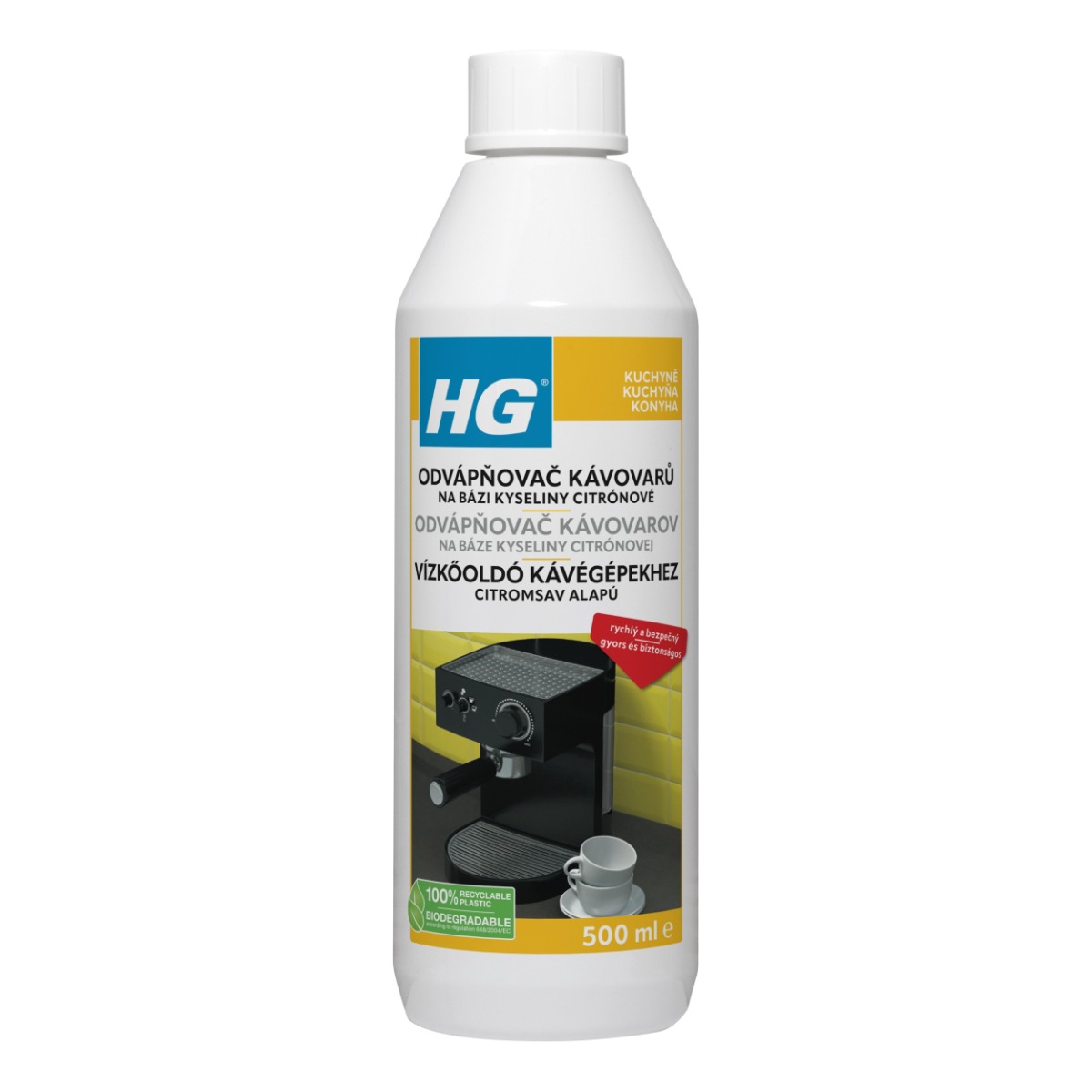 HG Odvápňovač kávovarů na bázi kyseliny citrónové 500 ml HG