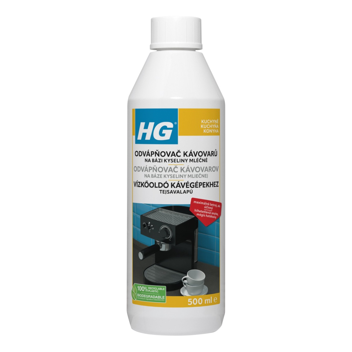 HG Odvápňovač kávovarů na bázi kyseliny mléčné 500 ml HG