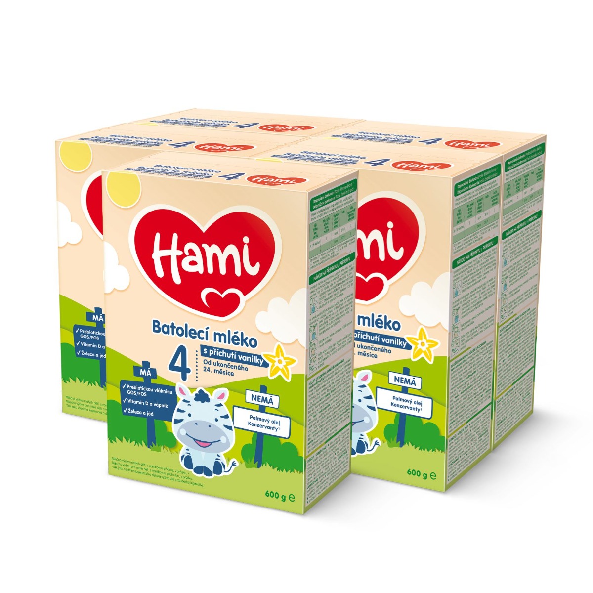 Hami 4 s příchutí vanilky 5x600 g Hami