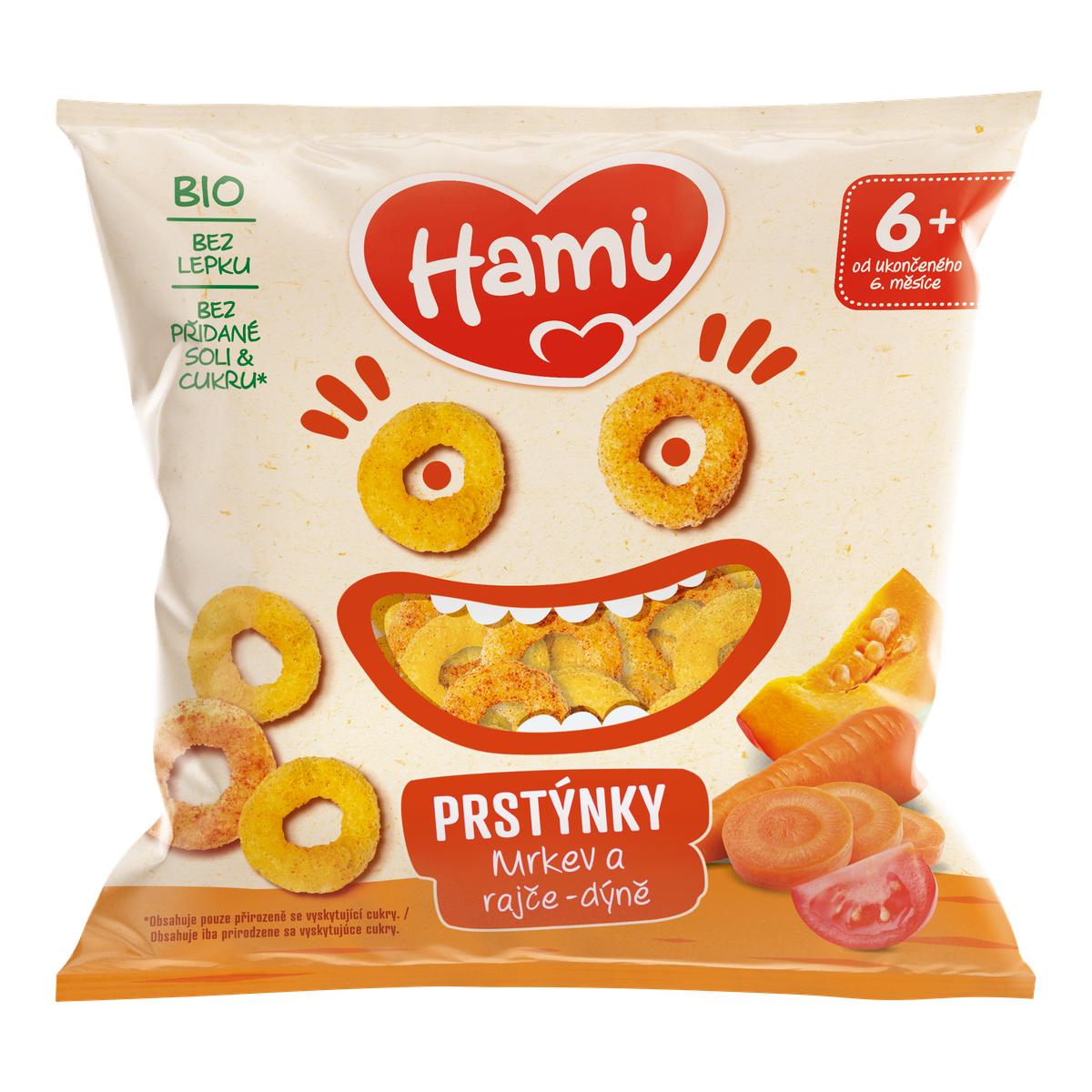Hami Prstýnky mrkev a rajče-dýně 6m+ 20 g Hami