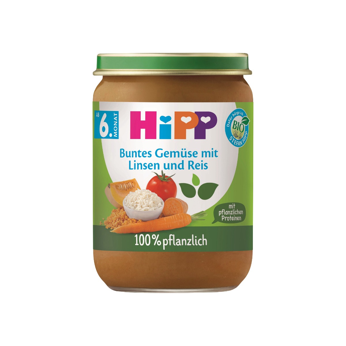 Hipp BIO Zelenina s červenou čočkou a rýží 190 g Hipp