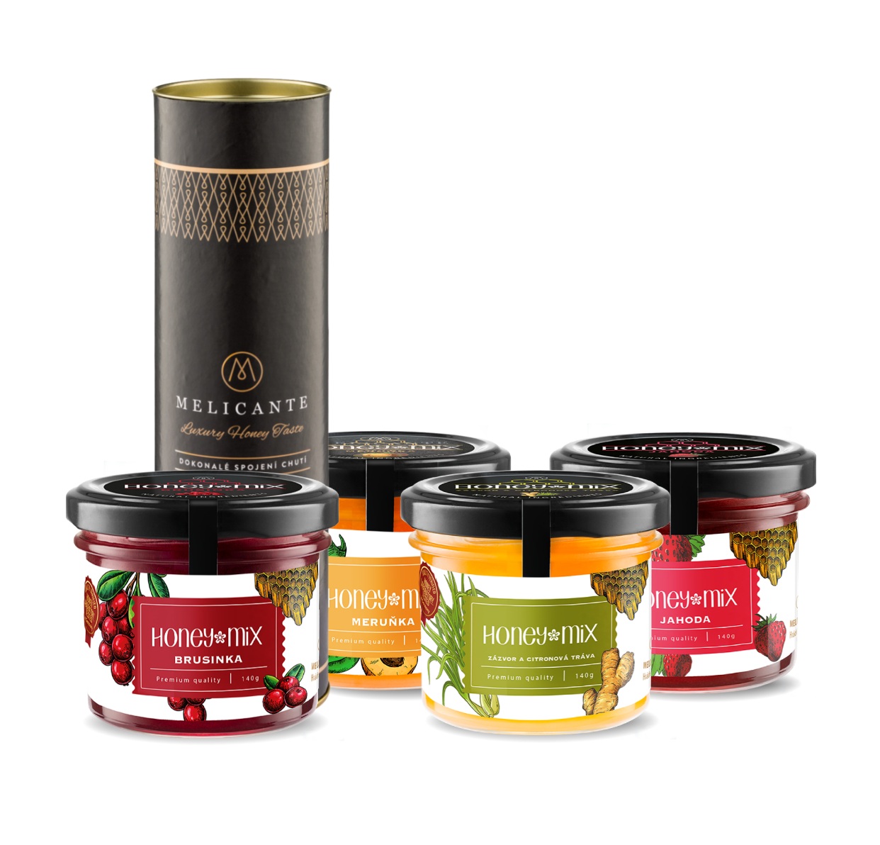 HoneyMix Dárková sada medů Brusinka