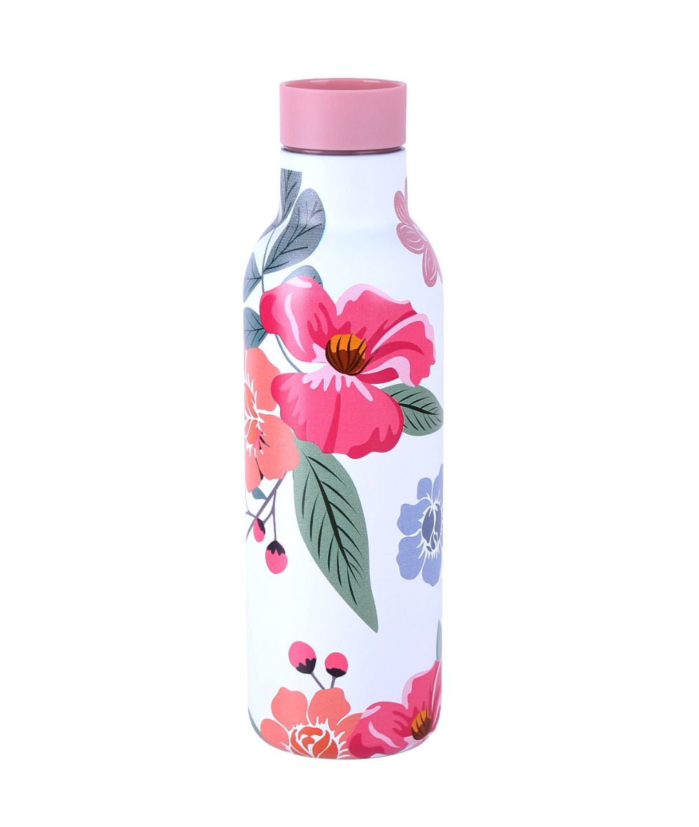 Kitchisimo Termoska 480 ml 1 ks růžová s květinami Kitchisimo