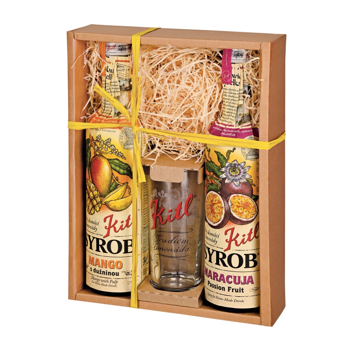 Kitl Syrob Mango a Maracuja dárkové balení se skleničkou 2x500 ml Kitl