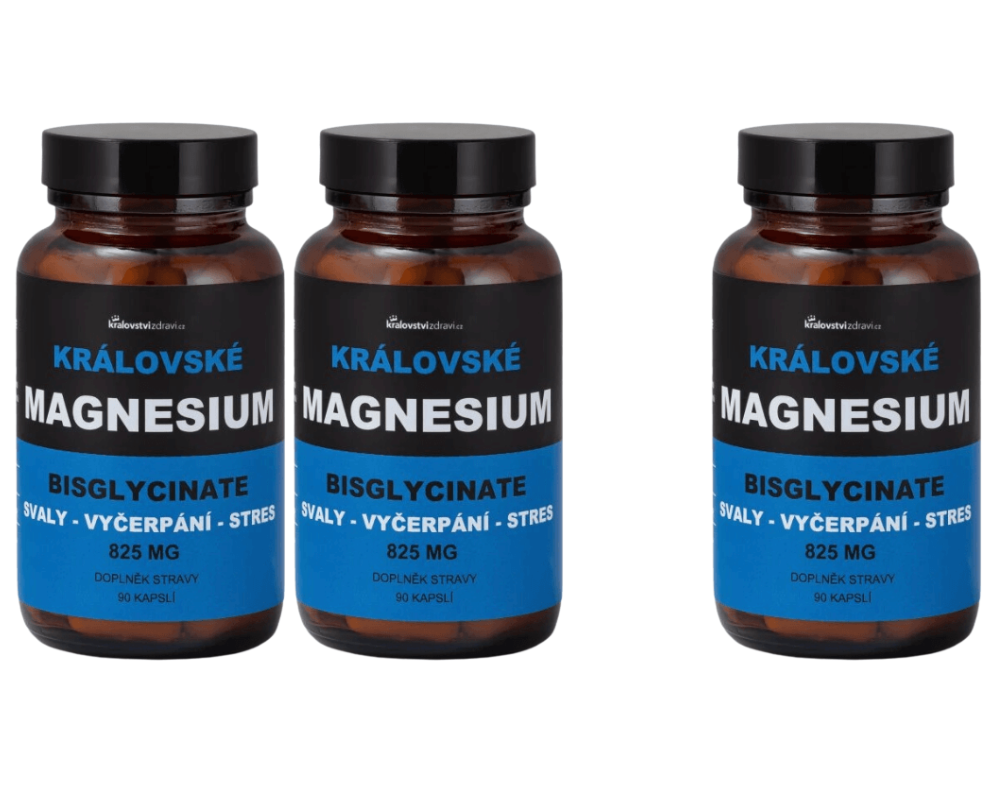 Království zdraví 2+1 ZDARMA Královské Magnesium Bisglycinate 825 mg + (Vitamín B6) Království zdraví