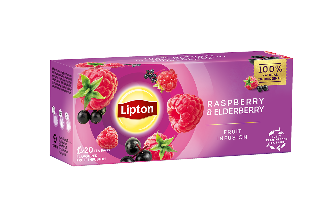 Lipton Raspberry & Elderberry porcovaný čaj 20x1