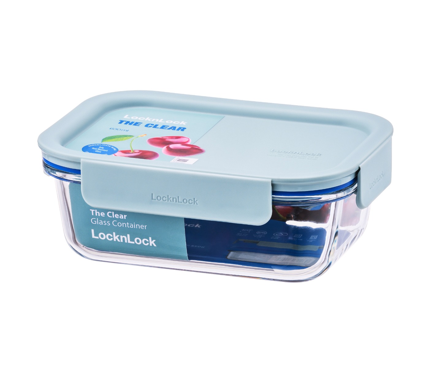 Lock&Lock Clear Dóza obdélníková 630 ml borosilikátové sklo 1 ks mint Lock&Lock
