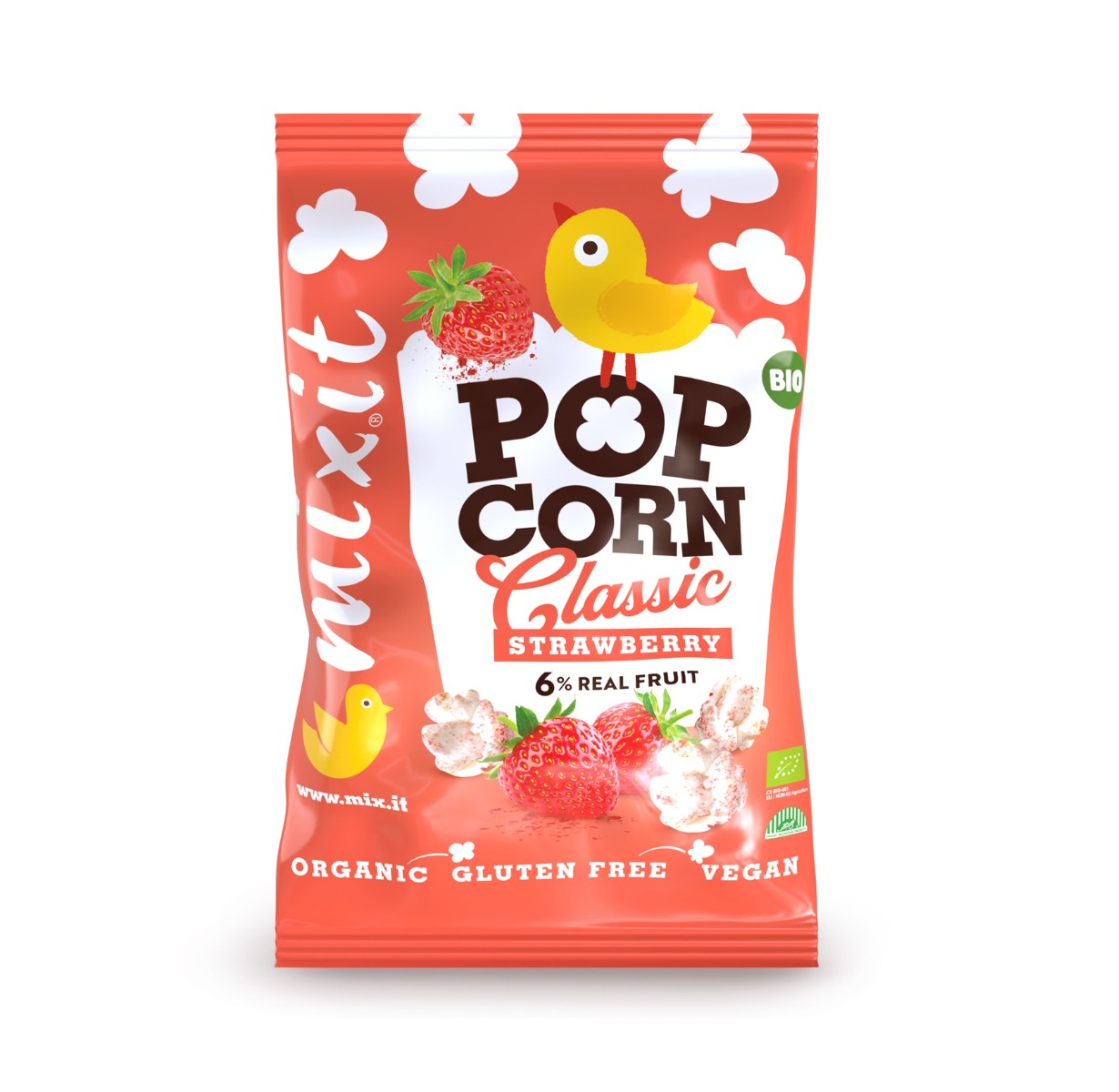 Mixit Velký BIO popcorn Jahoda 75 g Mixit