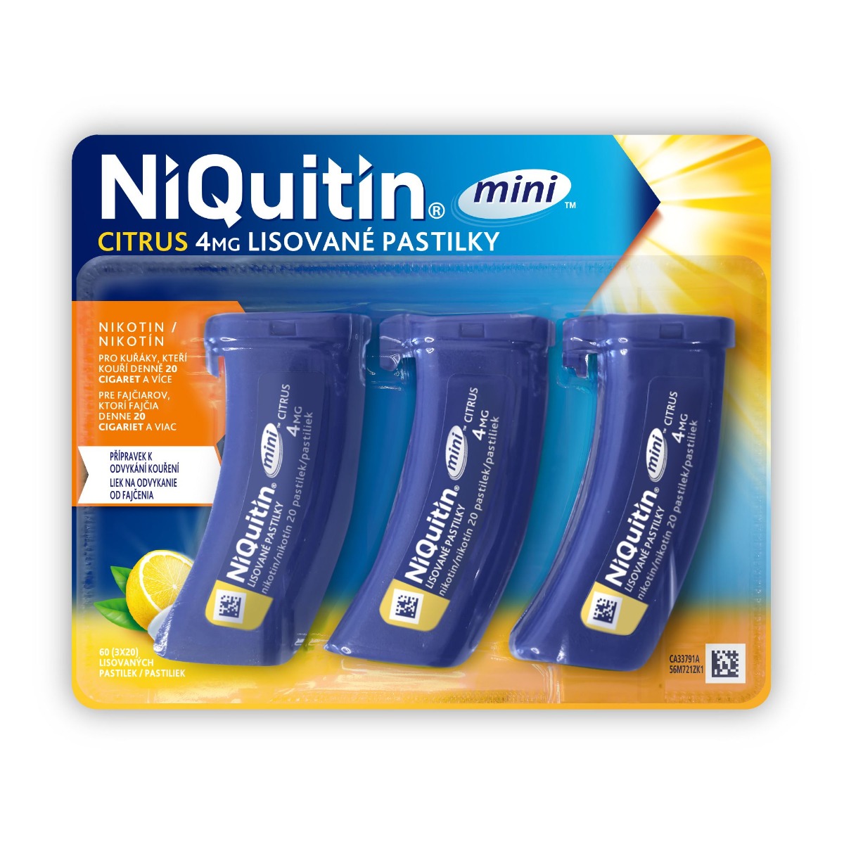 Niquitin mini Citrus 4 mg 3x20 lisovaných pastilek Niquitin