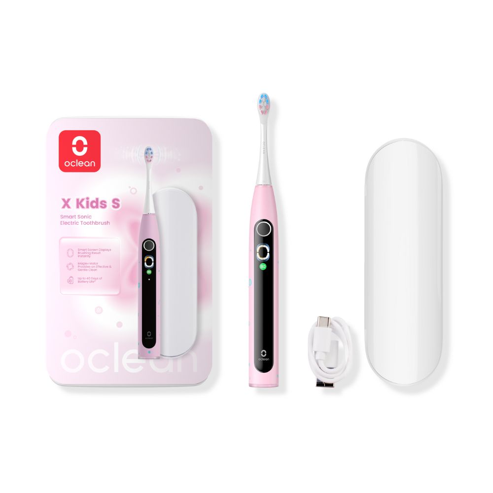 Oclean X Kids set sonický kartáček růžový Oclean