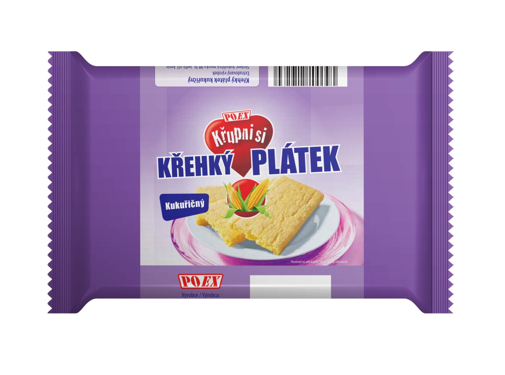 POEX Křehký plátek kukuřičný 65 g POEX