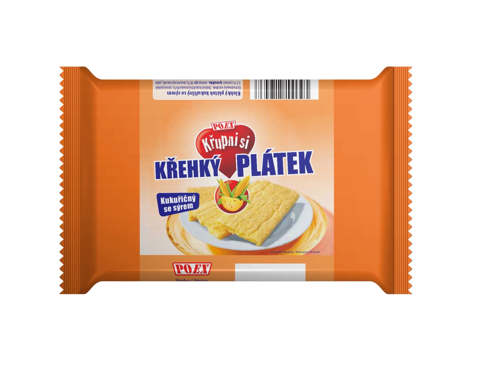 POEX Křehký plátek kukuřičný se sýrem 65 g POEX