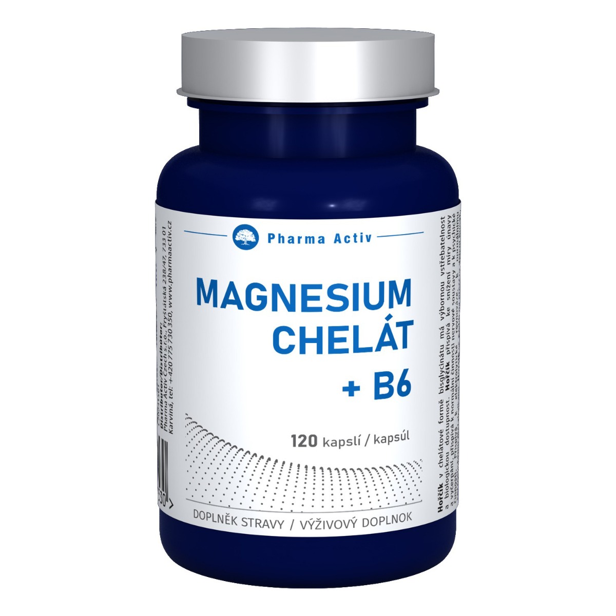Pharma Activ Magnesium Chelát + B6 120 kapslí Pharma Activ