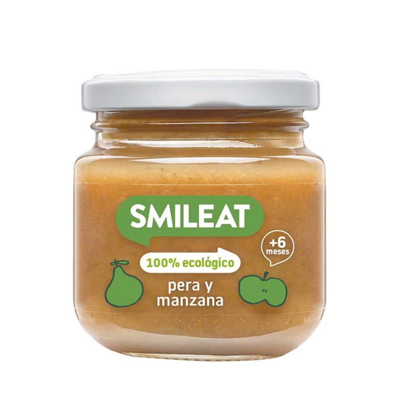 Smileat BIO ovocný příkrm hruška a jablko 6m+ 130 g Smileat
