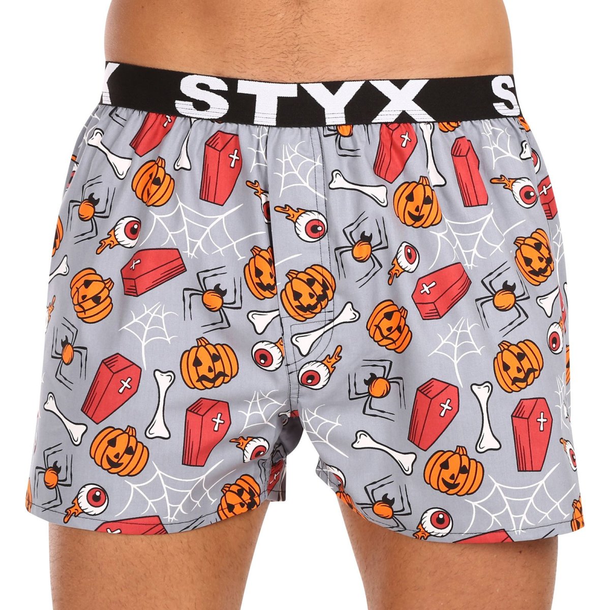 Styx Pánské trenky art sportovní guma Halloween rakve (B1752) S Styx