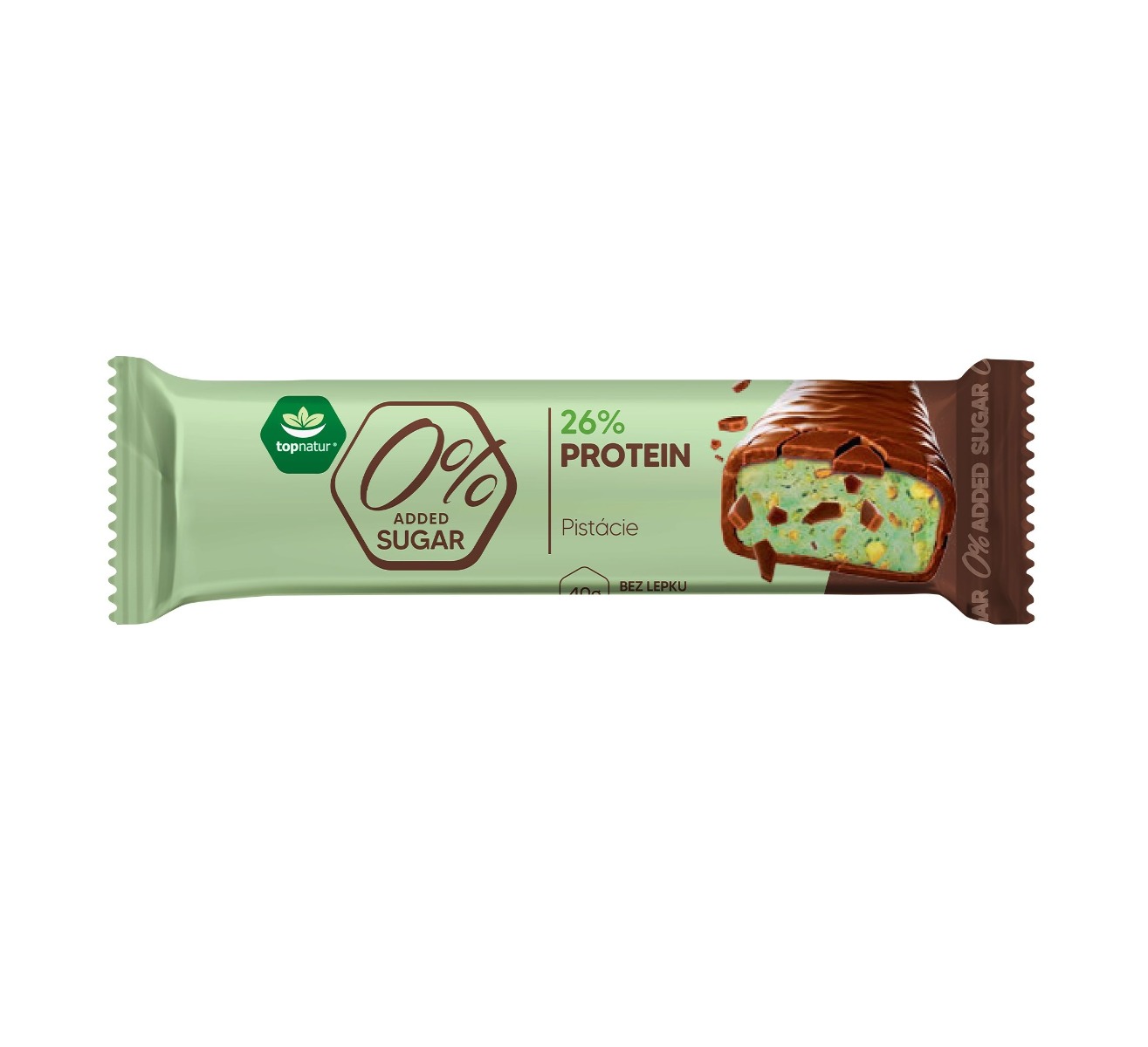 Topnatur 0% Added Sugar Proteinová tyčinka Pistácie 40 g Topnatur