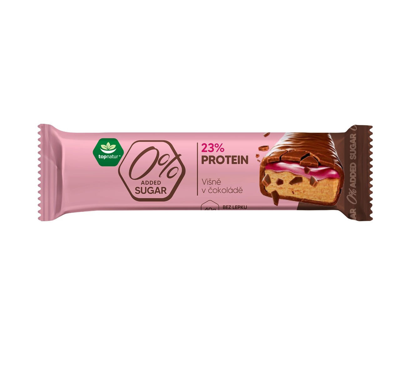 Topnatur 0% Added Sugar Proteinová tyčinka Višně v čokoládě 40 g Topnatur