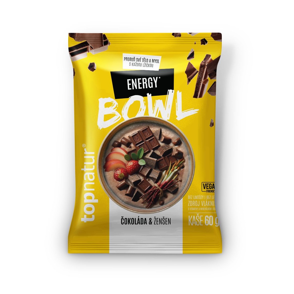 Topnatur Bowl Energy čokoláda a ženšen kaše 60 g Topnatur