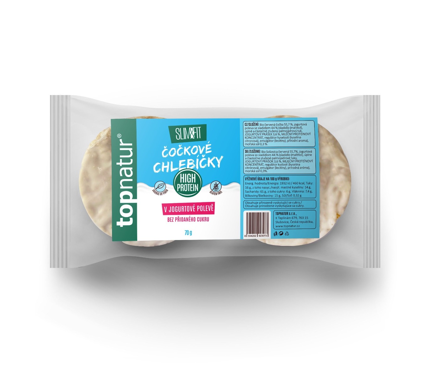Topnatur Slim&Fit Čočkové chlebíčky v jogurtové polevě 70 g Topnatur
