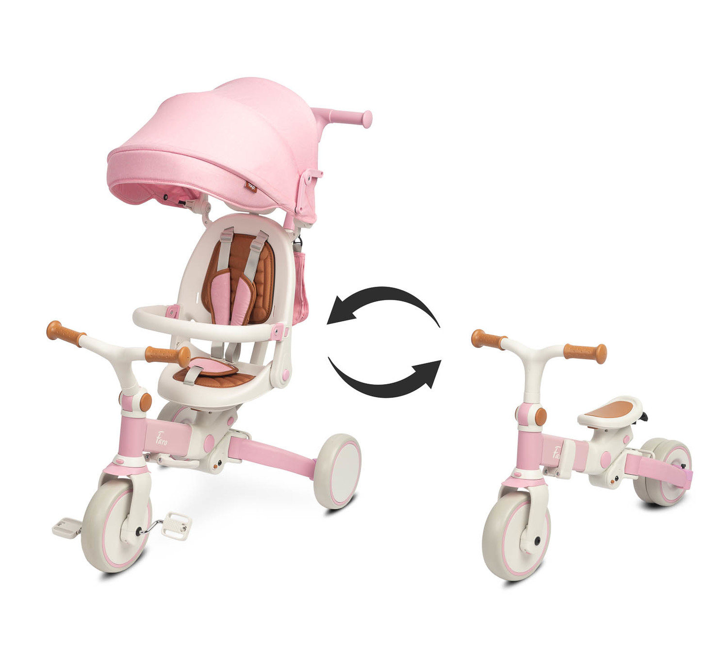 Toyz Dětská tříkolka 3v1 Faro - růžová Toyz