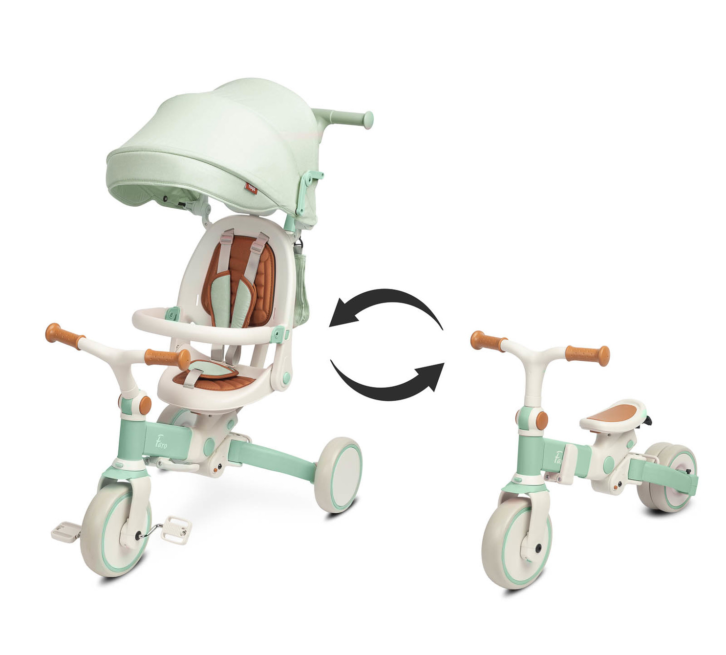 Toyz Dětská tříkolka 3v1 Faro - zelená