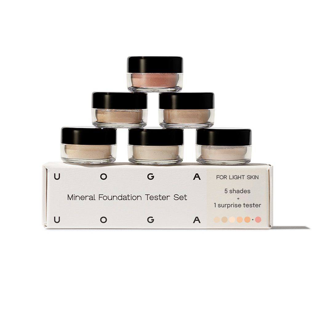Uoga Uoga Minerální make-up s jantarem SPF15 Light Skin tester set 1 ks Uoga Uoga