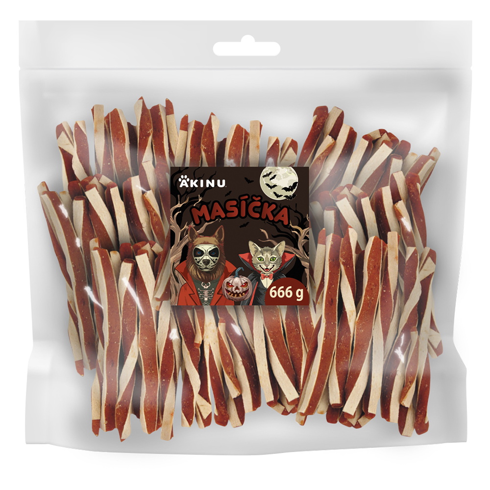 Akinu MASÍČKA Jehněčí twister pamlsek pro psy 666 g Akinu