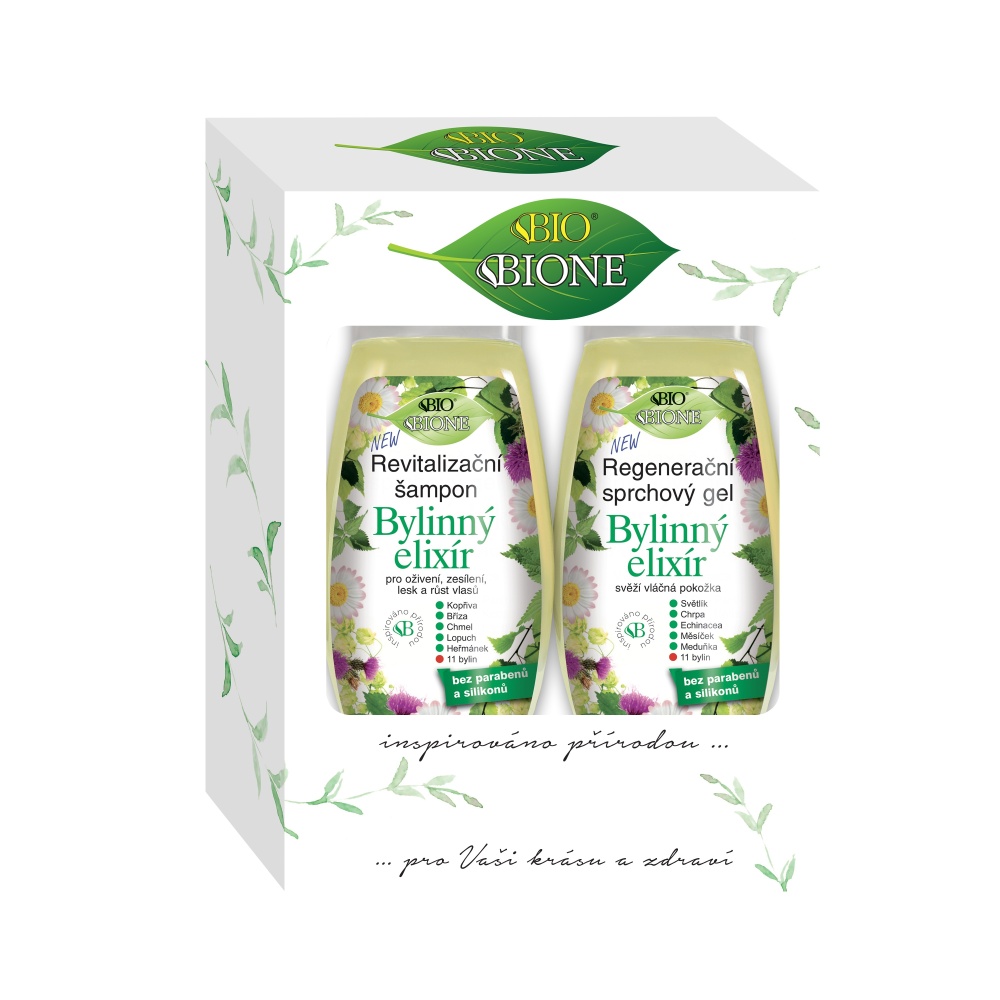 BIO BIONE Bylinný Elixír šampon + sprchový gel dárková kazeta 2 ks BIO BIONE