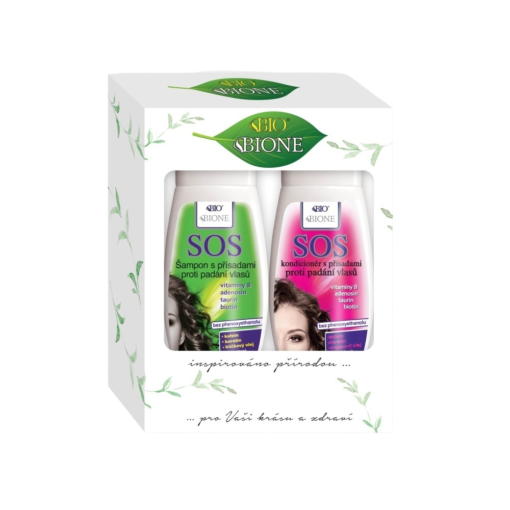 BIO BIONE SOS proti padání vlasů šampon + kondicionér dárková kazeta 2 ks BIO BIONE