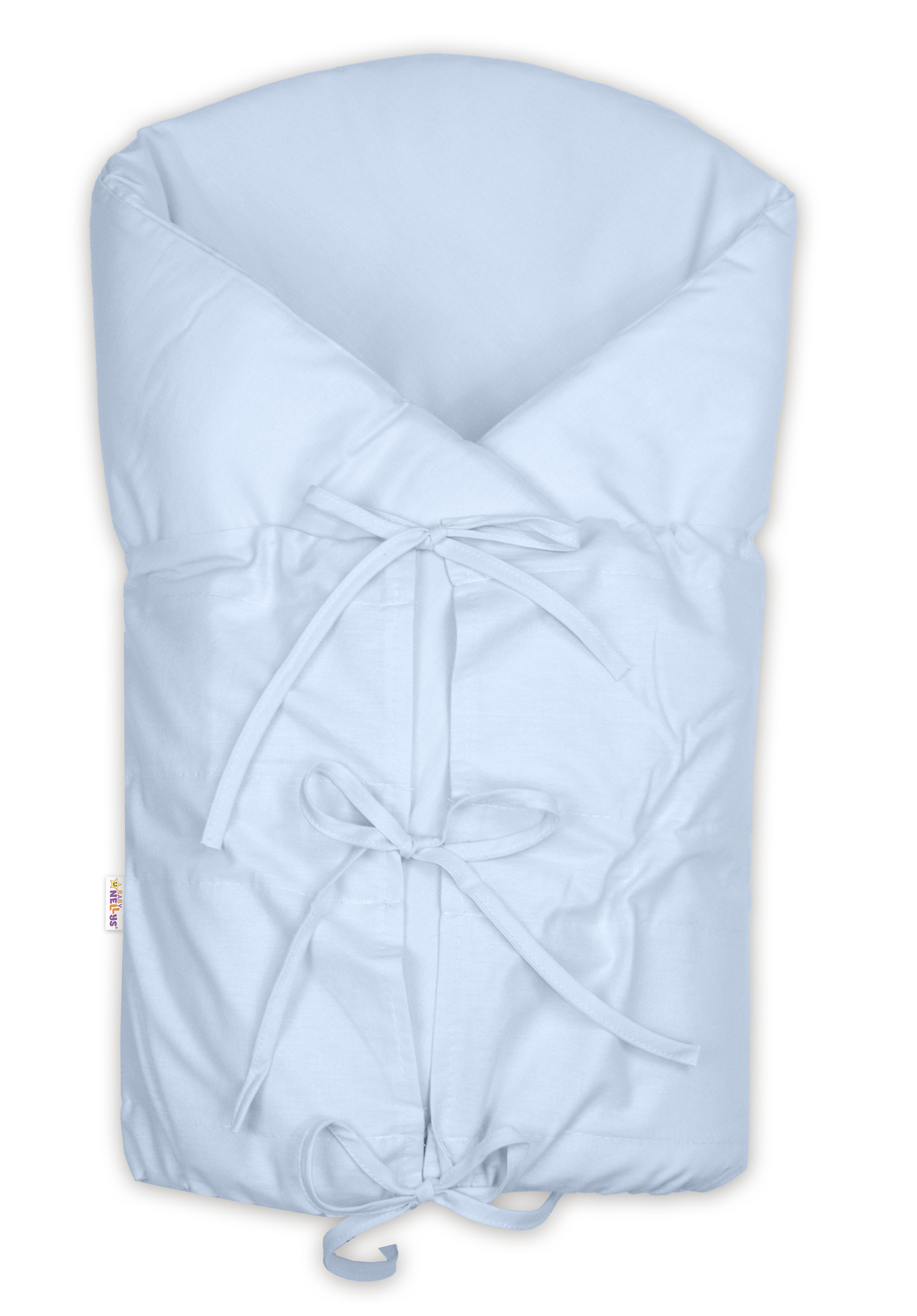 Baby Nellys Klasická retro zavinovačka NATURE šněrovací s výplní - světle modrá Baby Nellys