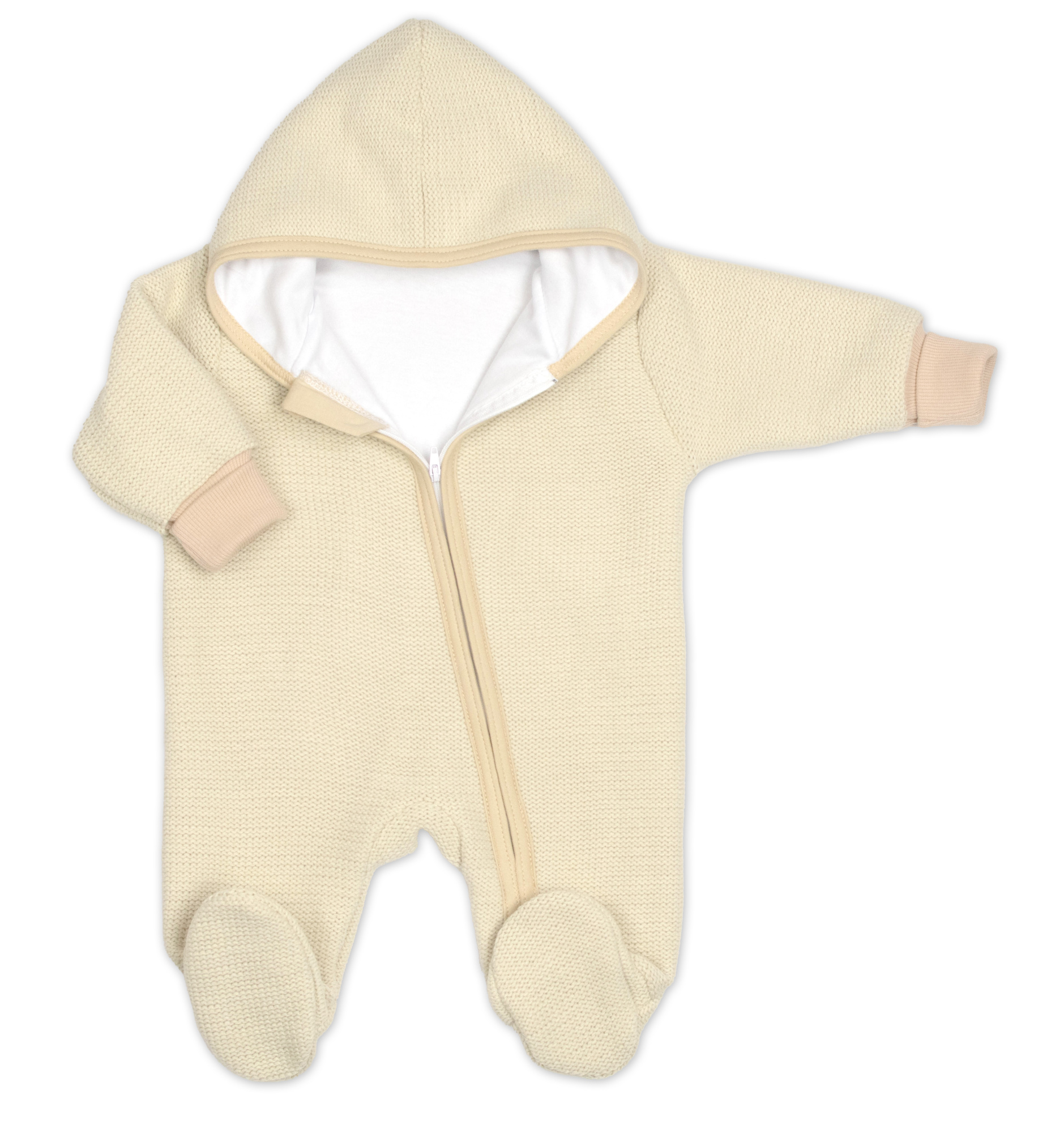 Baby Nellys Pletený overal s kapucí