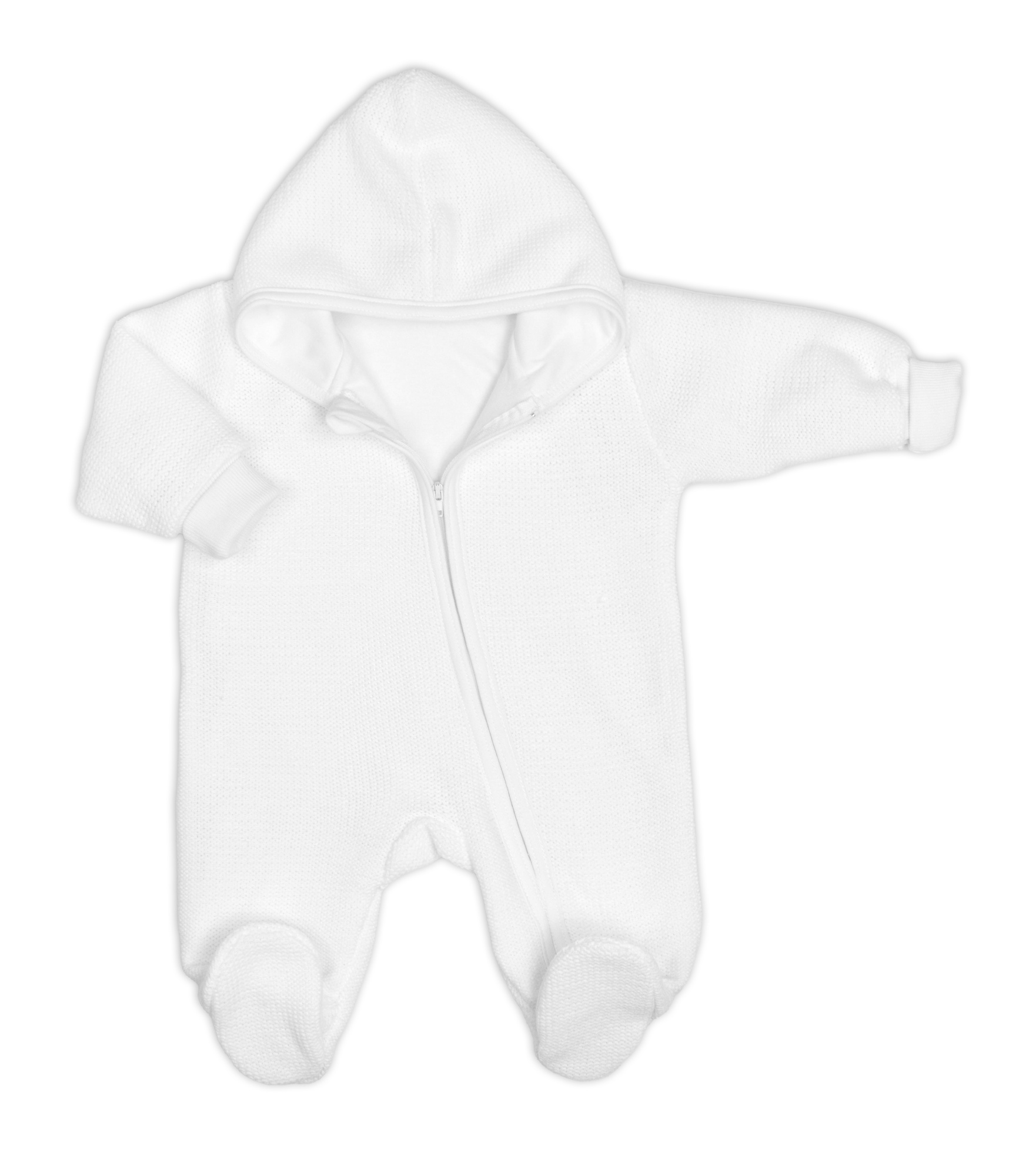 Baby Nellys Pletený overal s kapucí