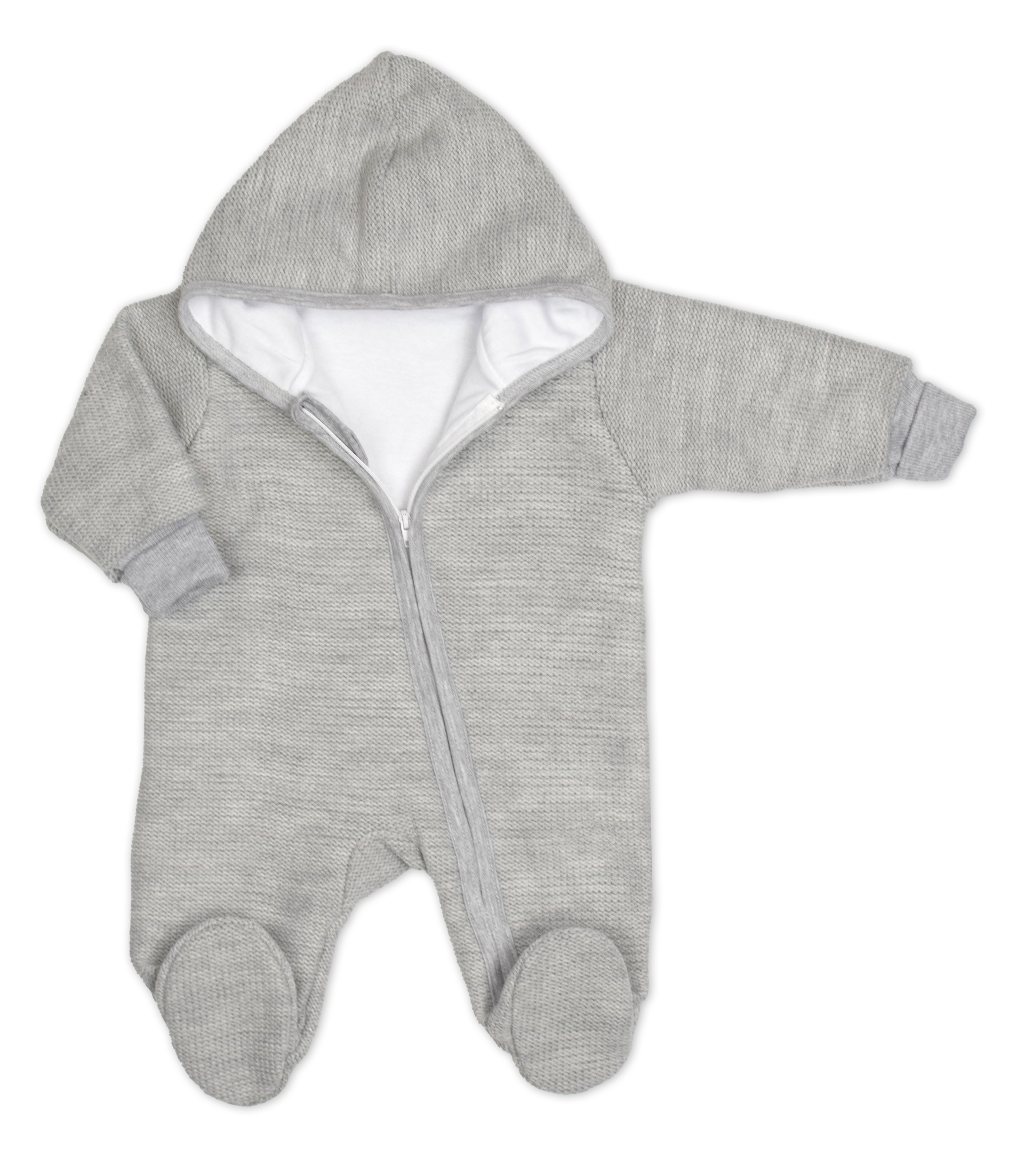 Baby Nellys Pletený overal s kapucí