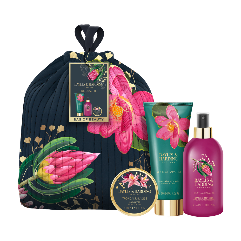 Baylis & Harding Boudoire Sada péče o tělo v pytlíčku Tropical Paradise 3 ks Baylis & Harding