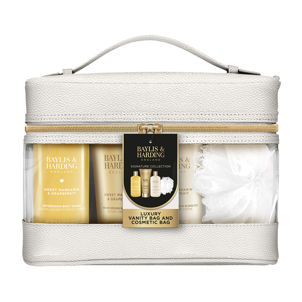 Baylis & Harding Sada péče o tělo v toaletní taštičce Mandarinka & Grapefruit 5 ks Baylis & Harding