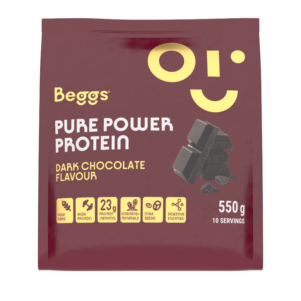 Beggs Pure Power Protein dark chocolate 550 g Beggs