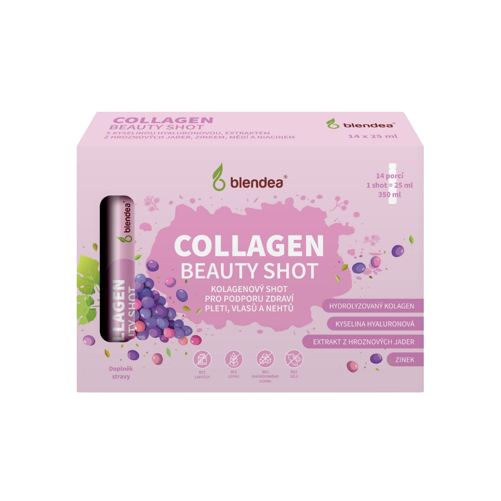 Blendea Collagen Beauty Shot s kyselinou hyaluronovou a zinkem 14x25 ml Blendea