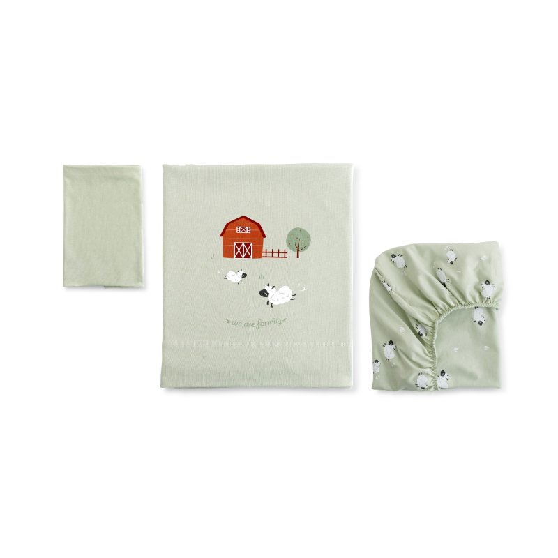 Bonjourbébé 3-dílná bavlněná sada do kolébky 80x50cm Funny Farm Bonjourbébé