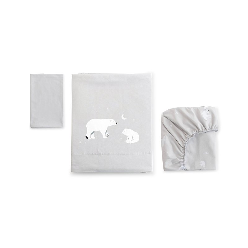 Bonjourbébé 3-dílná bavlněná sada do postýlky 60x120cm Polaris Grey Bonjourbébé