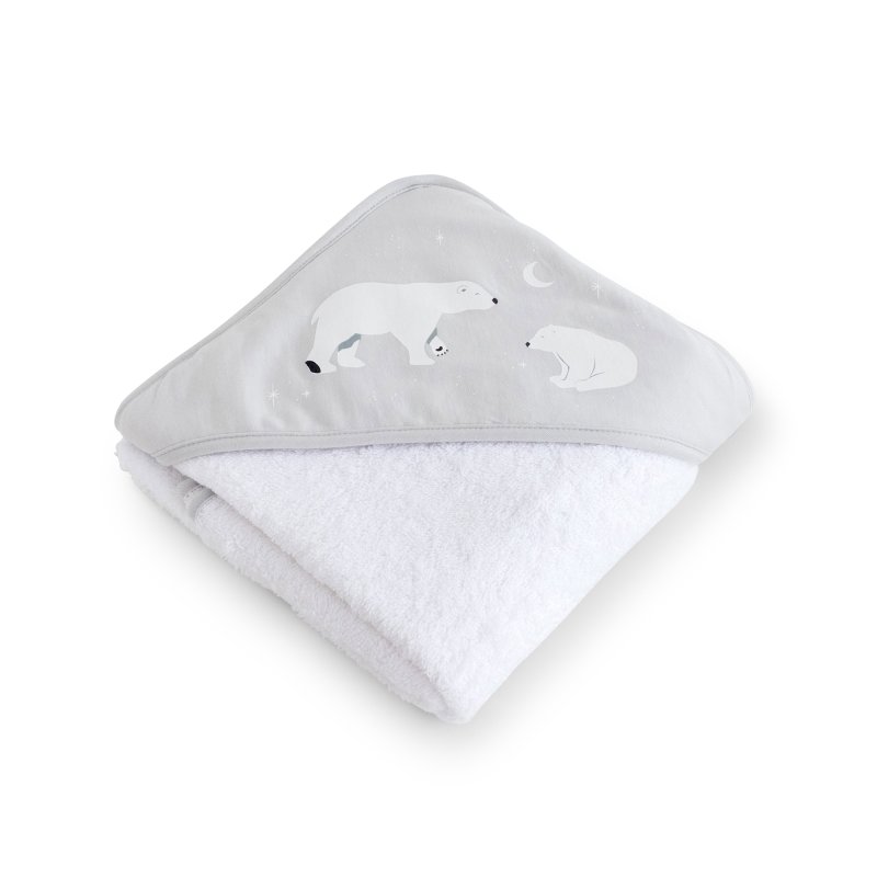 Bonjourbébé dětská bavlněná osuška s kapucí 100x100cm Polaris Grey Bonjourbébé