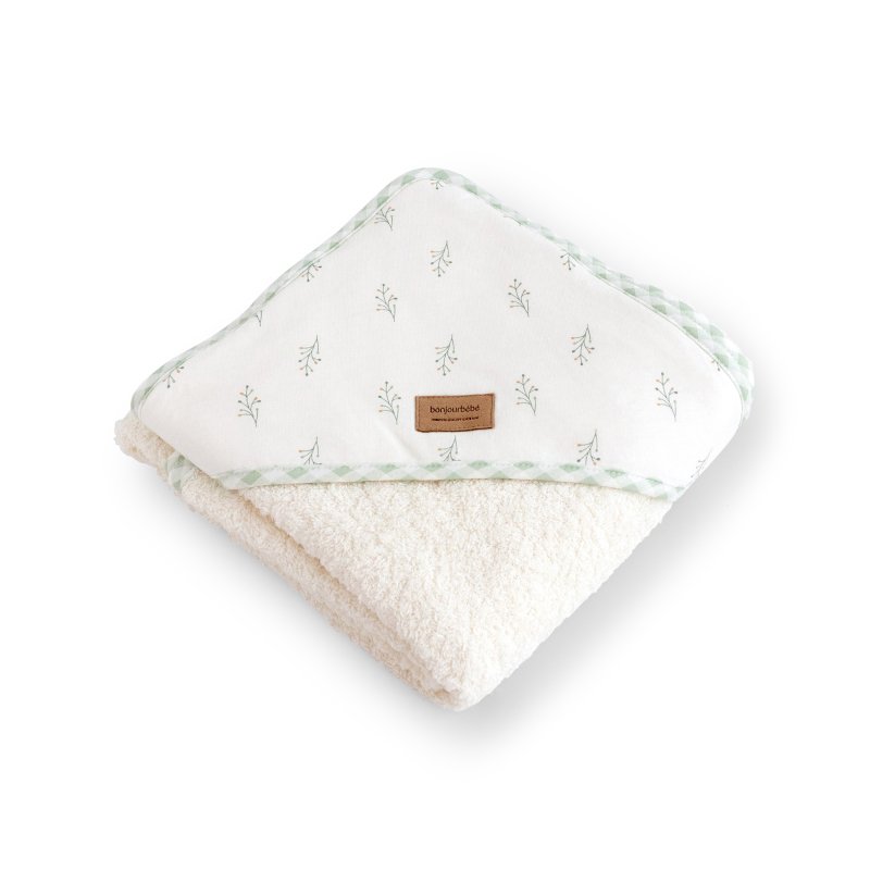 Bonjourbébé dětská bavlněná osuška s kapucí 100x100cm Spring Cottage II. Bonjourbébé