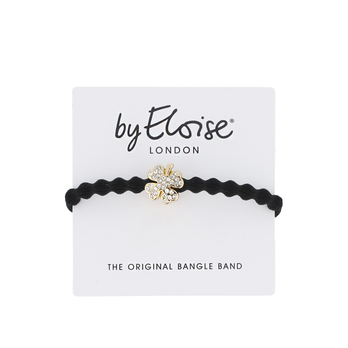 By Eloise London Gold Diamanté Clover Leaf Black (černá) By Eloise London