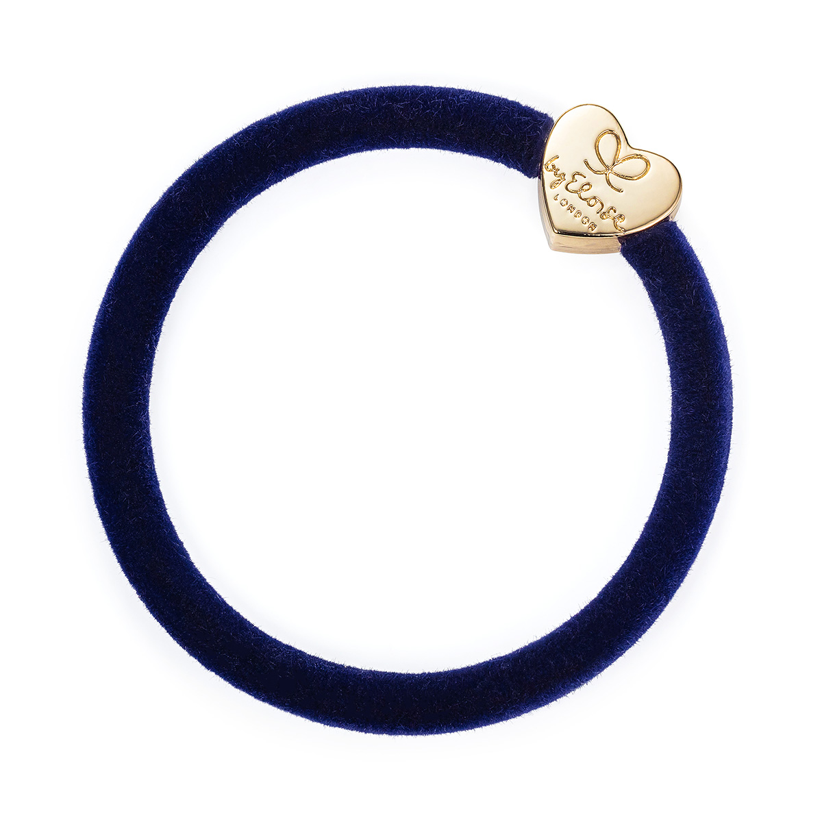 By Eloise London Velvet Gold Heart Navy Blue (Navy Blue) By Eloise London