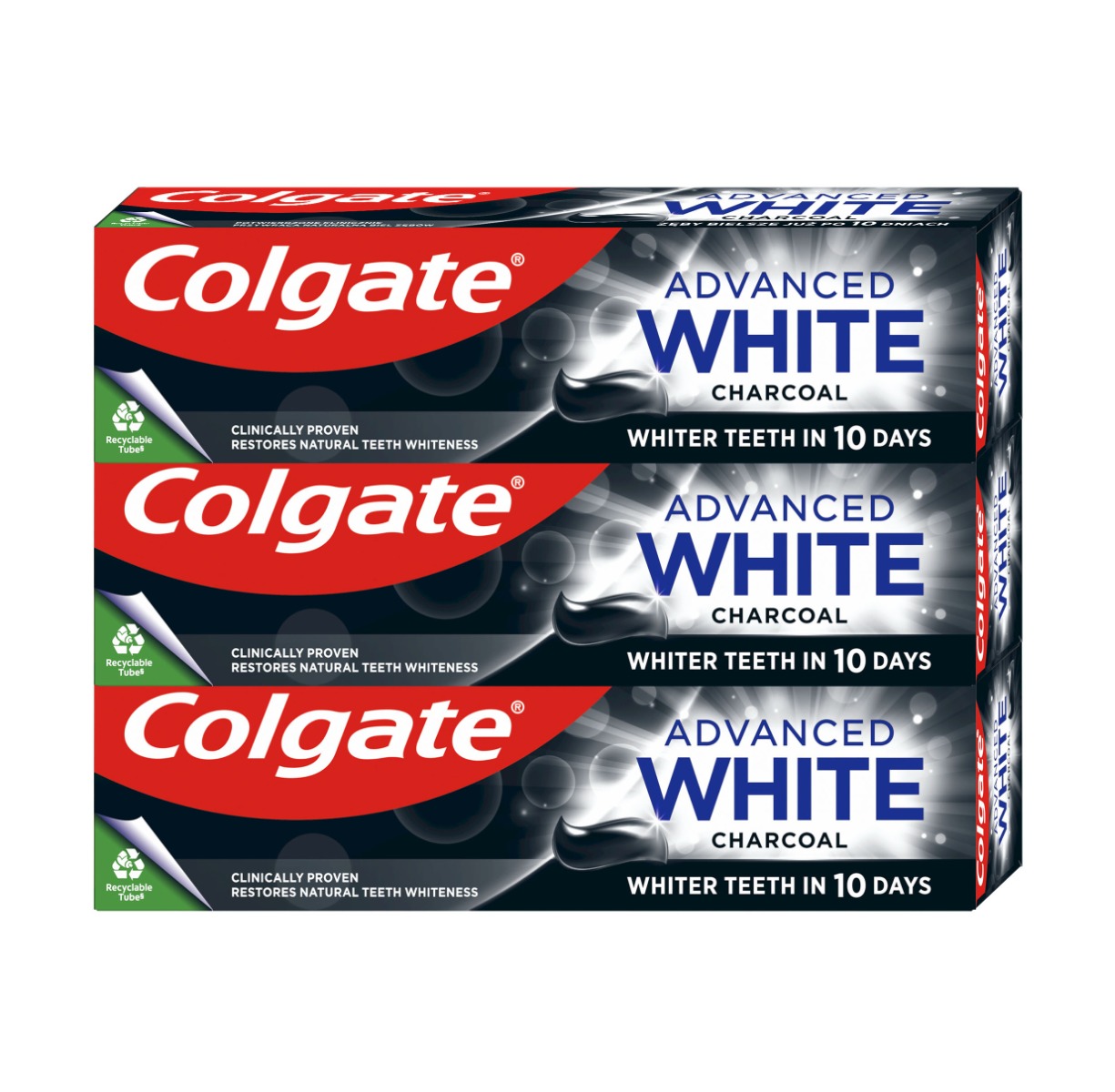 Colgate Advanced White Charcoal zubní pasta 3x75 ml Colgate
