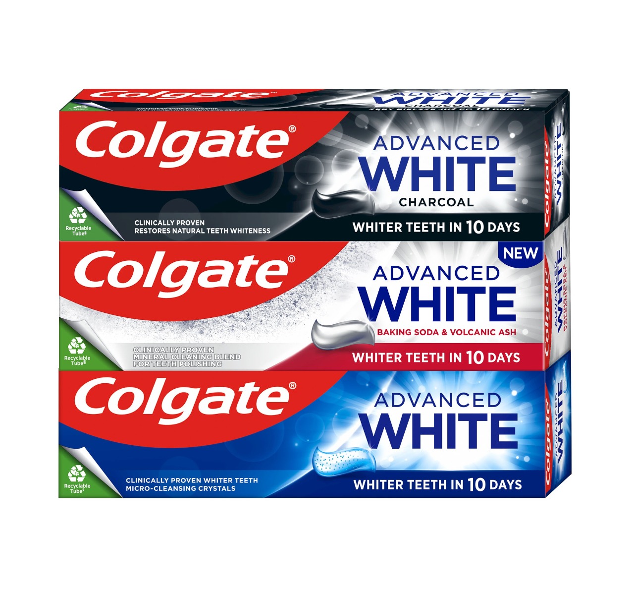 Colgate Advanced White Mix set bělicích zubních past 3x75 ml Colgate