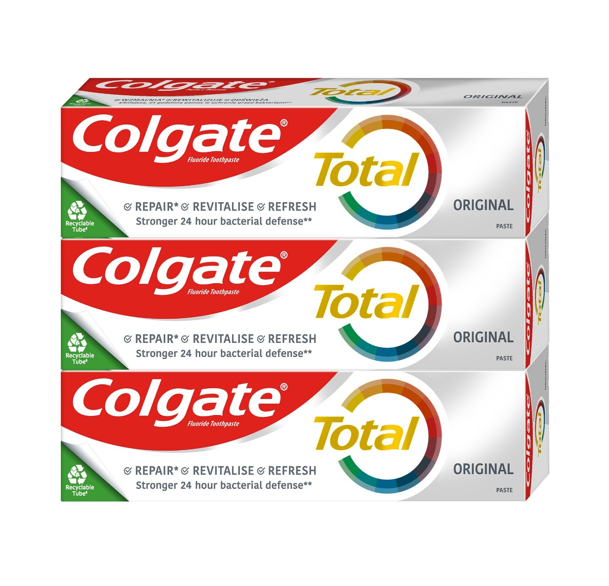 Colgate Total Original Active Prevention zubní pasta 3x75 ml Colgate