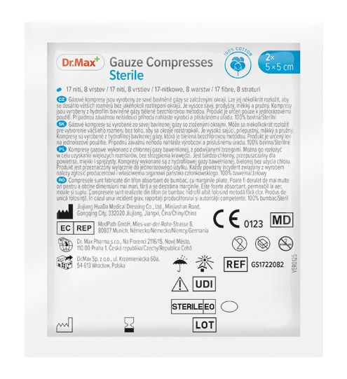 Dr. Max Gauze Compresses Sterile 5 x 5 cm 2 ks Dr. Max