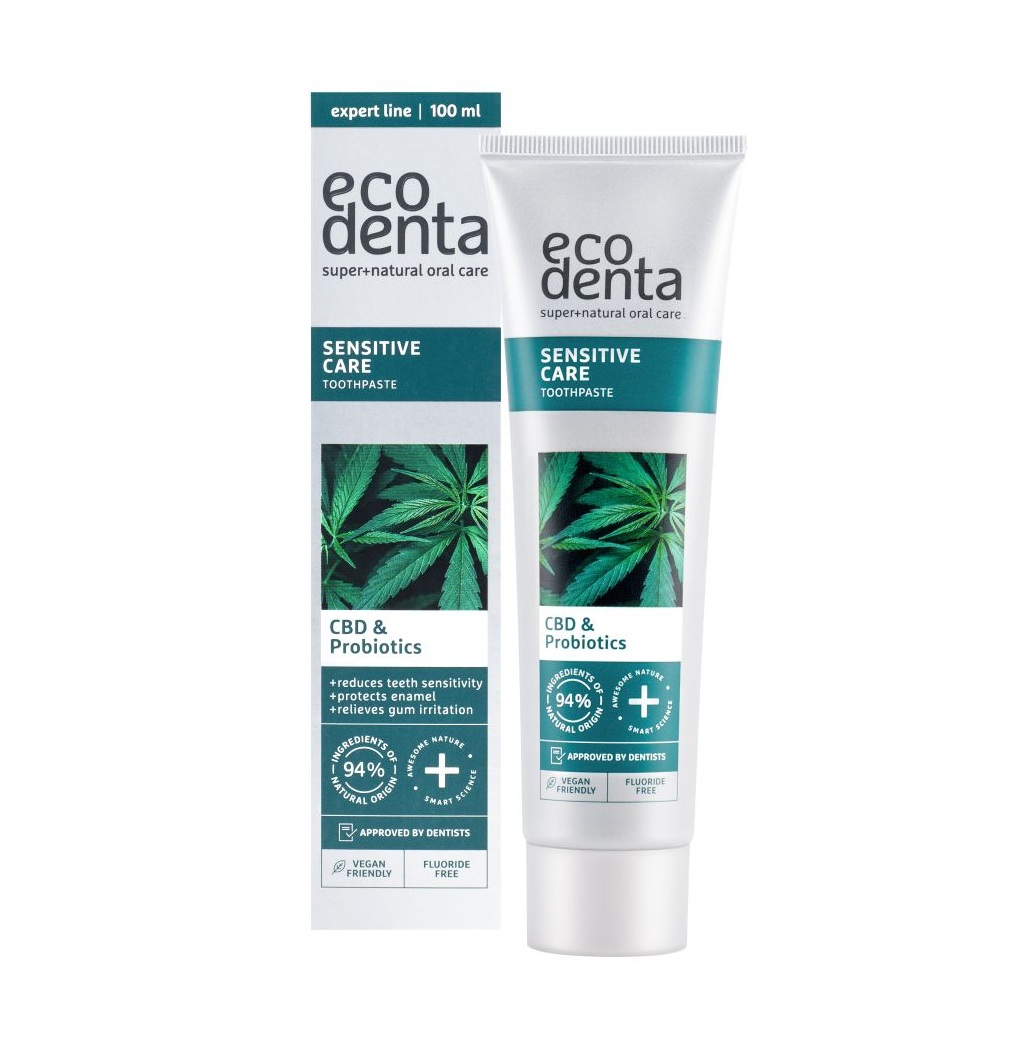ECODENTA Zubní pasta na citlivé zuby s CBD a probiotiky 100 ml ECODENTA