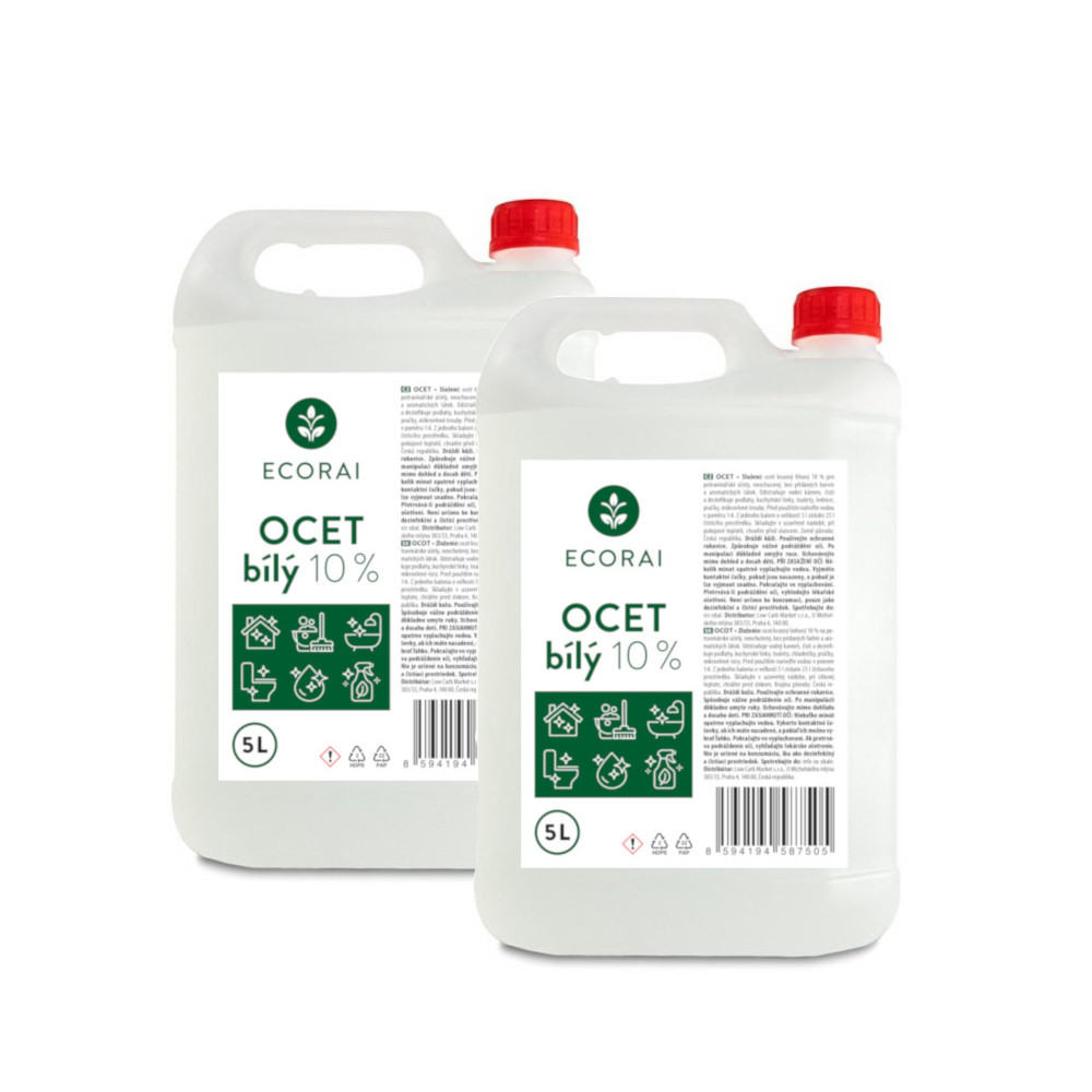 Ecorai Ocet bílý 10 % na úklid - kanystr 2 x 5 l (10 l) Ecorai