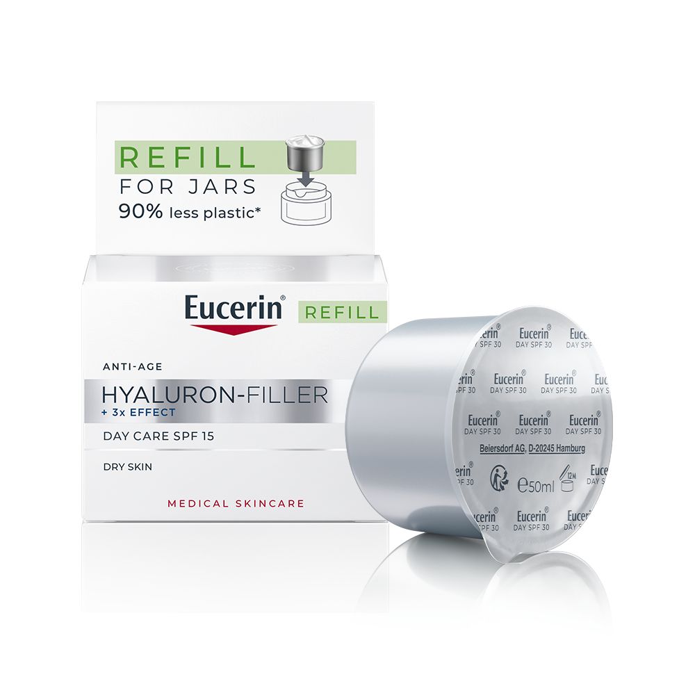 Eucerin Hyaluron-Filler + 3x Effect SPF15 denní krém pro suchou pleť náhradní náplň 50 ml Eucerin